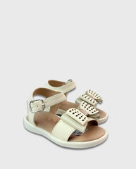 Sandalias Moño Puntos Beige