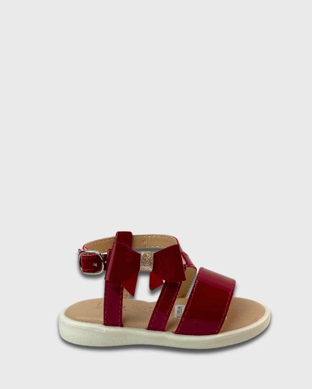 Sandalias Tira Cruzada Moño Rojo Red