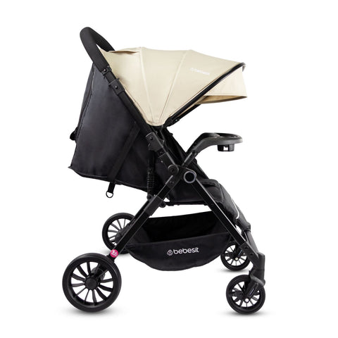 Coche Reversible City Dark Beige Bebesit perfil