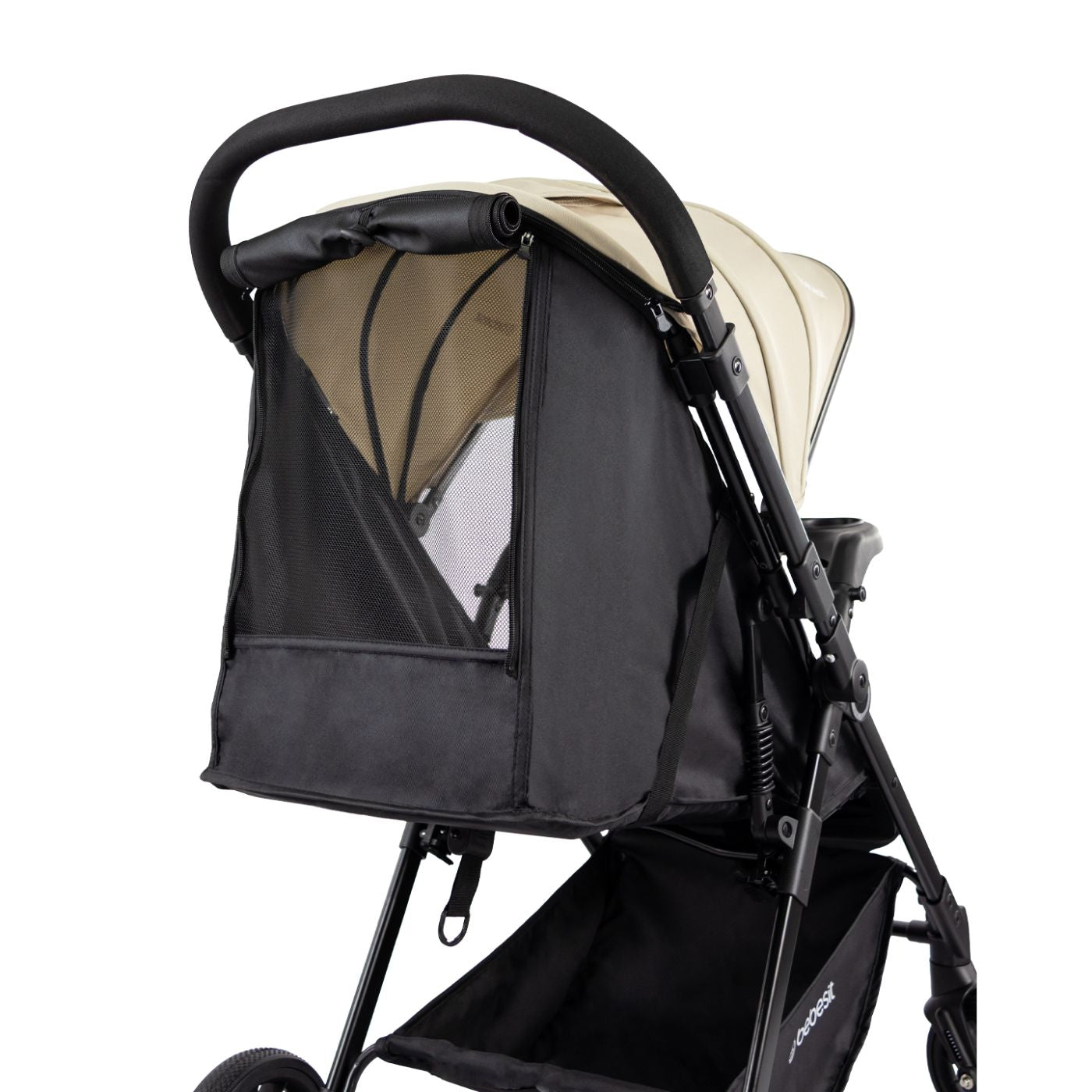 Coche Reversible City Dark Beige Bebesit malla