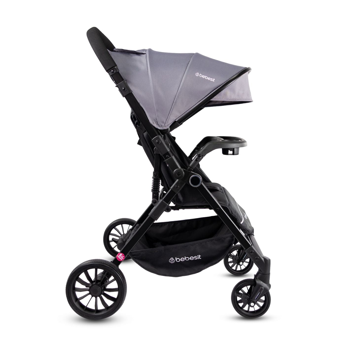 Coche Reversible City Dark Gris Bebesit perfil