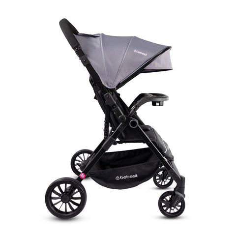 Coche Reversible City Dark Gris Bebesit perfil
