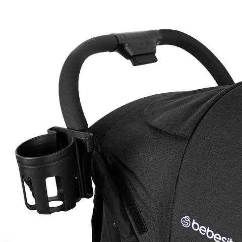 Coche Maleta Flex Autoplegable Bebesit Negro porta vaso