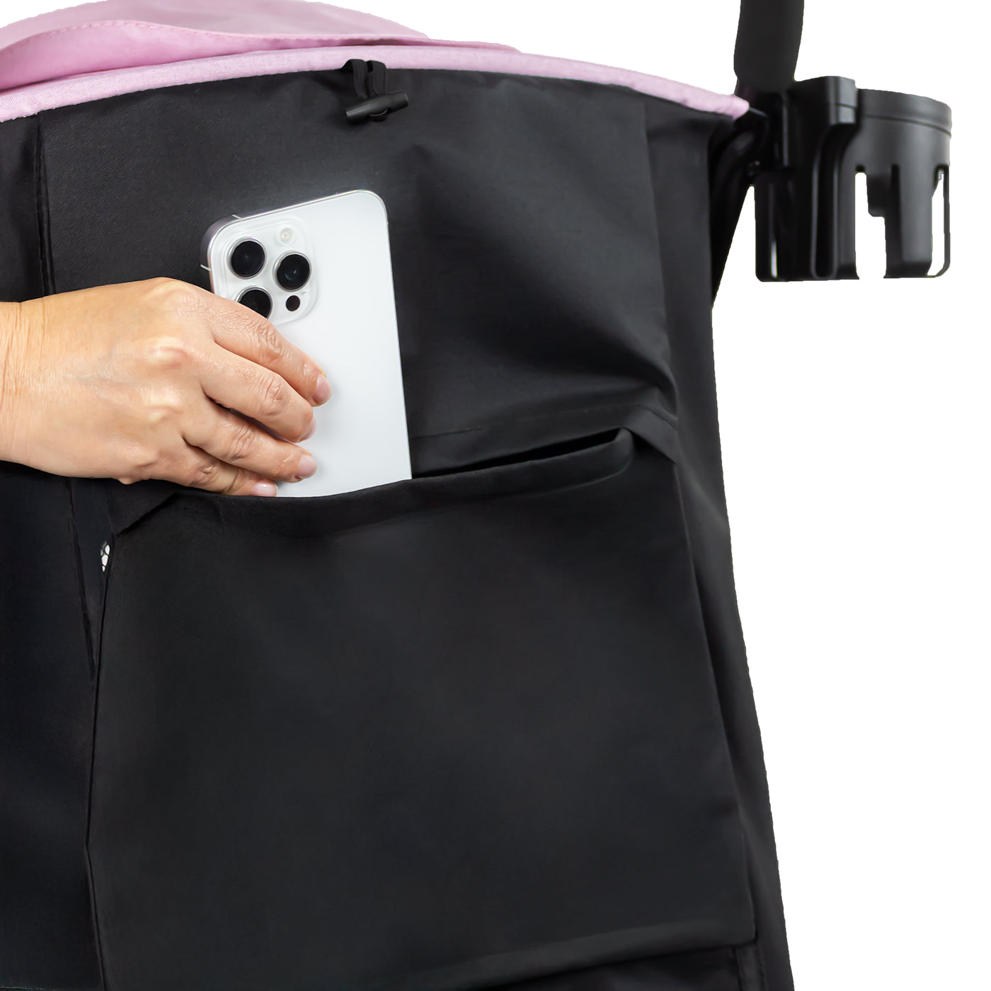 Coche Maleta Flex Autoplegable Bebesit Rosa bolsillo