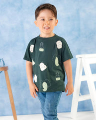 Conjunto 3 Piezas Chaqueta Denim Animales Verde