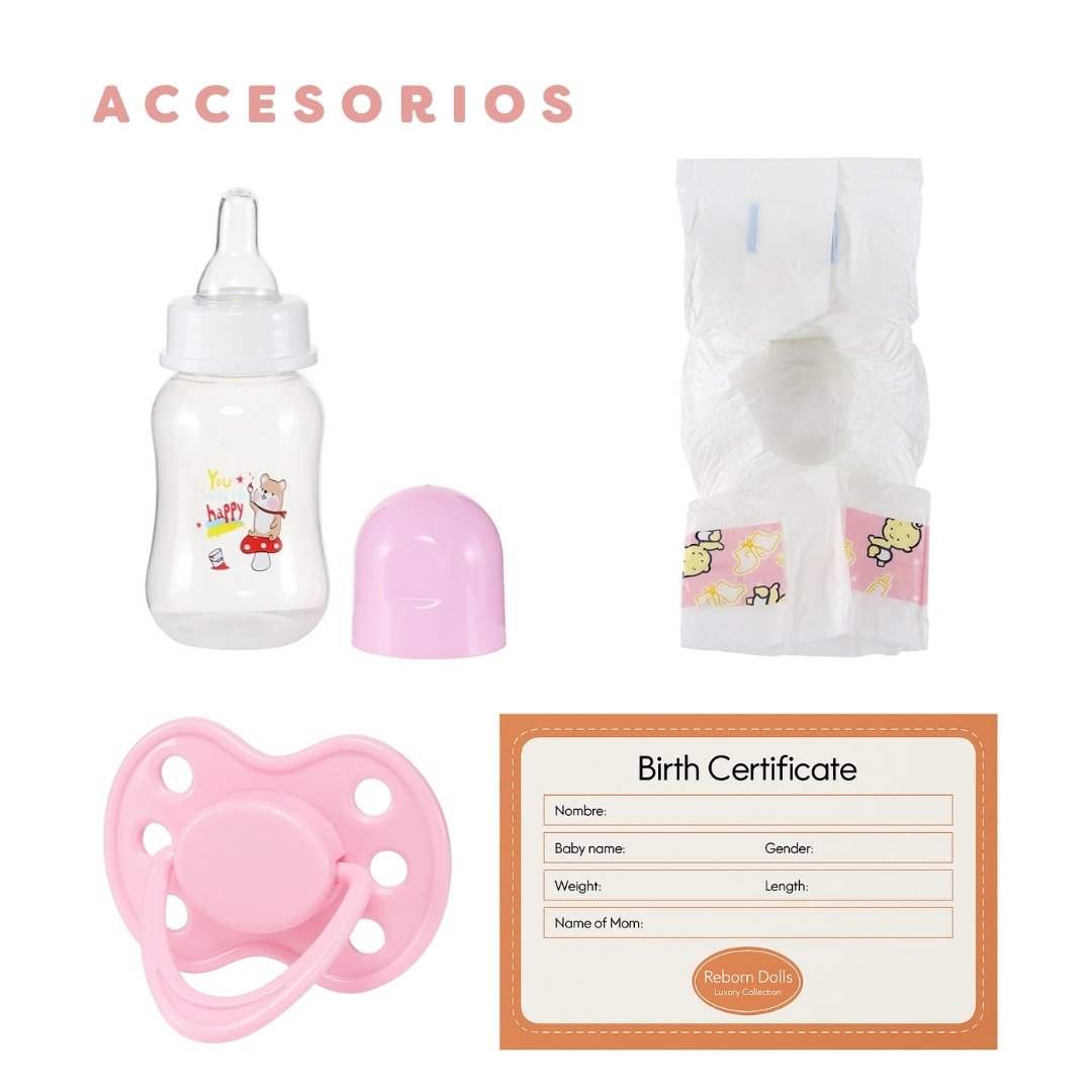 Juguete Bebe Real Ropa Overol Rosa Accesorios 