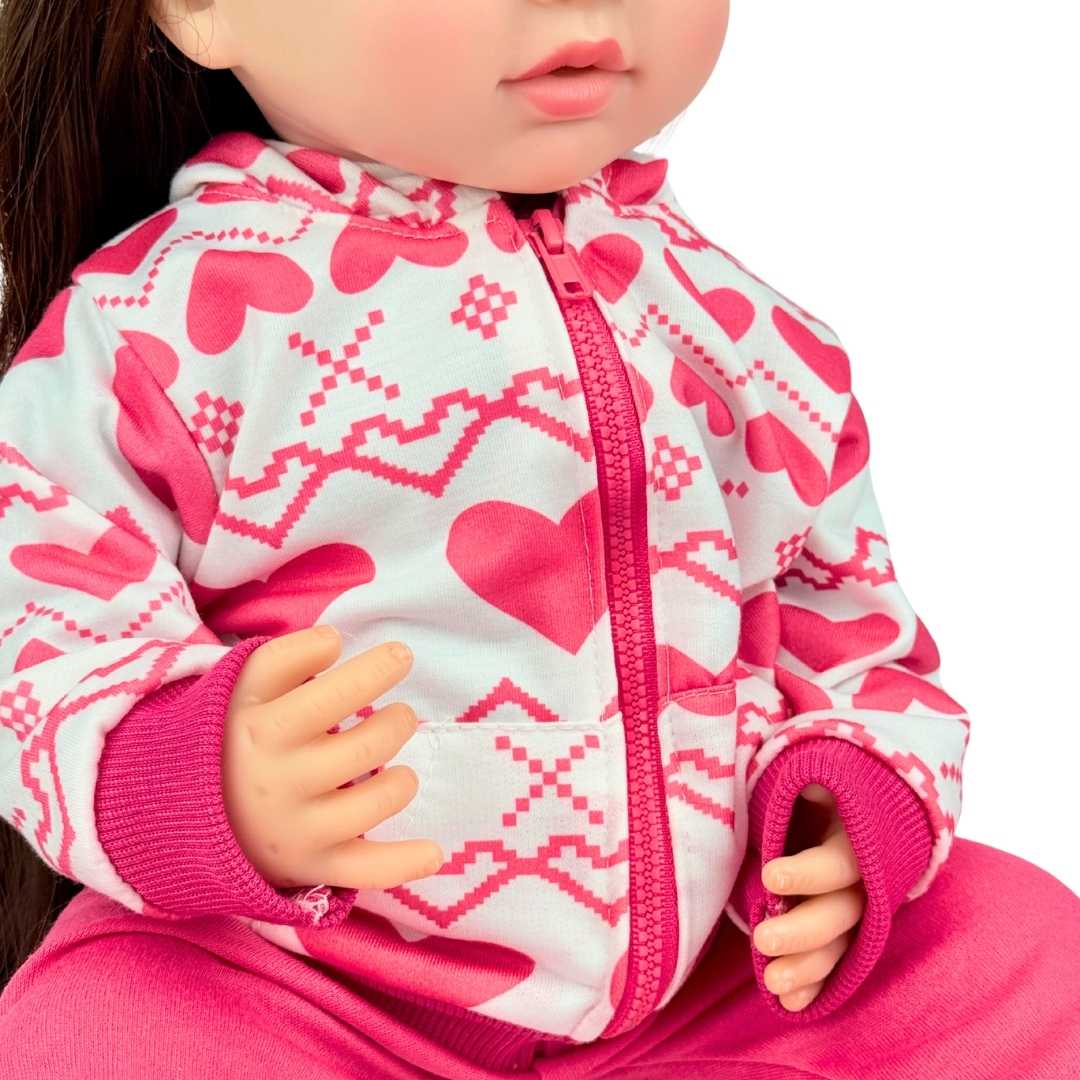 Juguete Bebe Real Rosa Corazones  Diseño