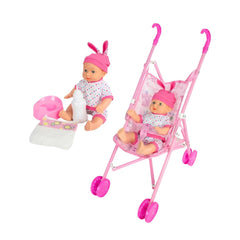 Juguete Bebe Alma con Coche Rosa usos