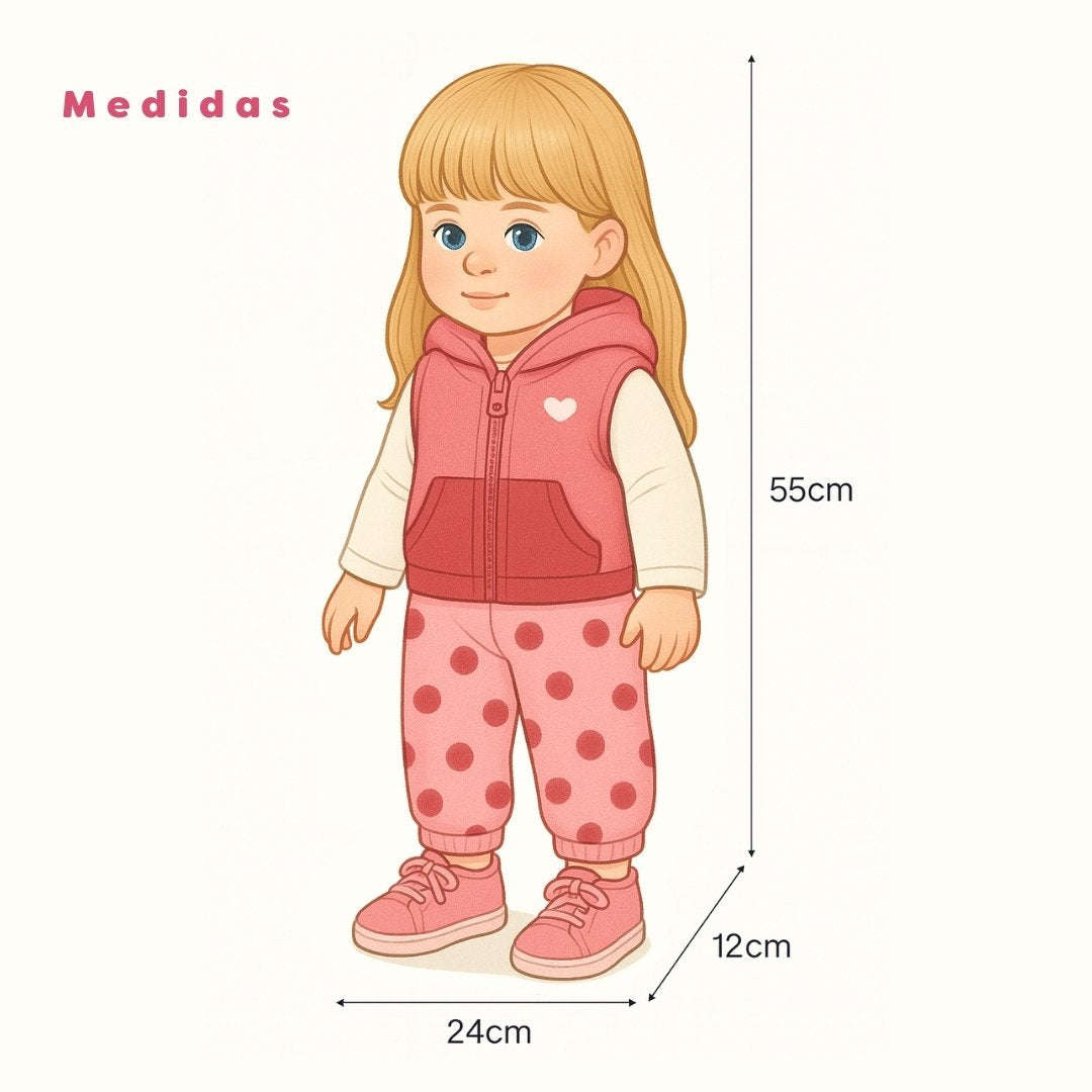 Juguete Bebe Real Rosa Puntos Medidas