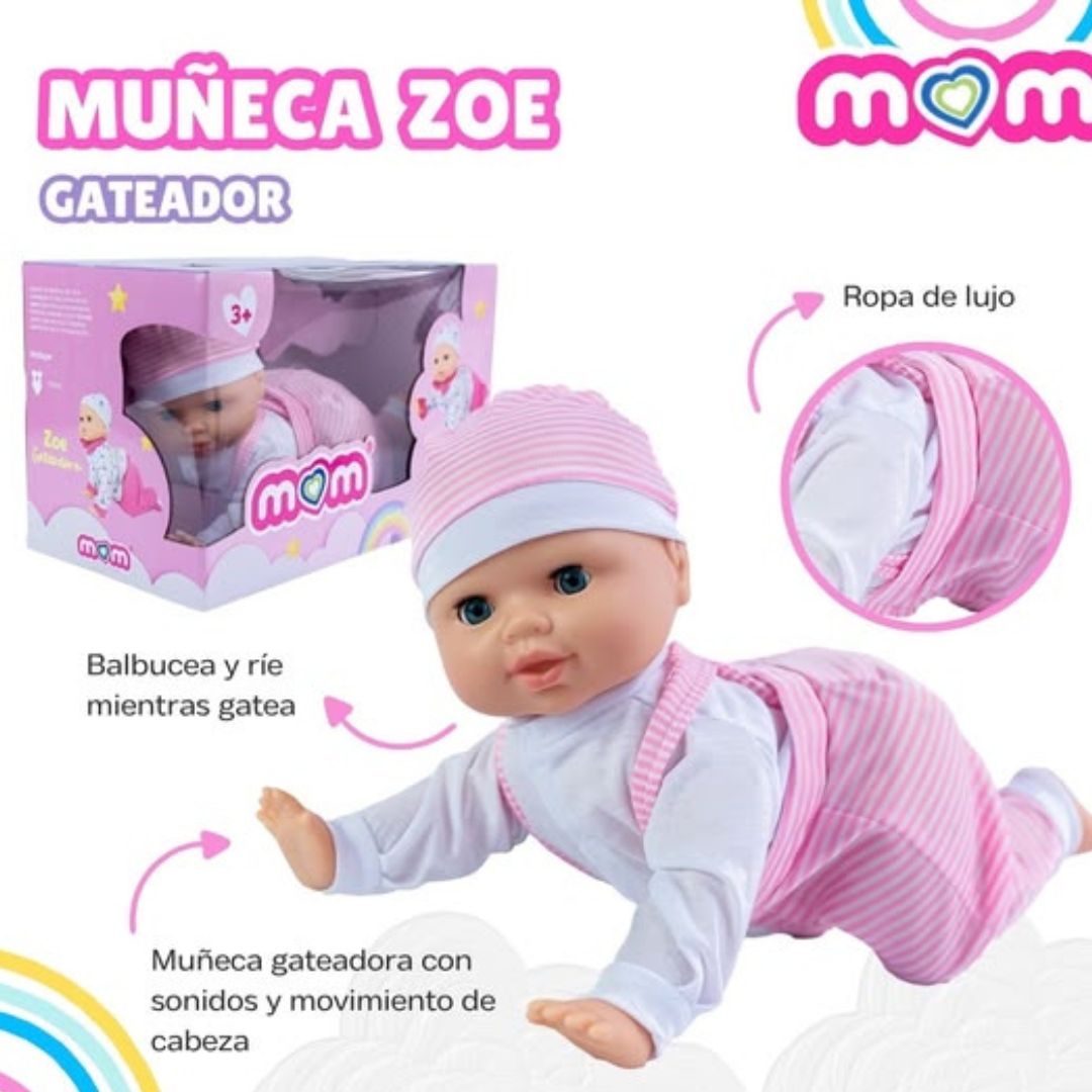 Juguete Bebe Zoe Gateador detalles