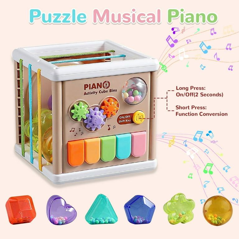 Juguete Cubo Multifuncional Piano Musical  detalles