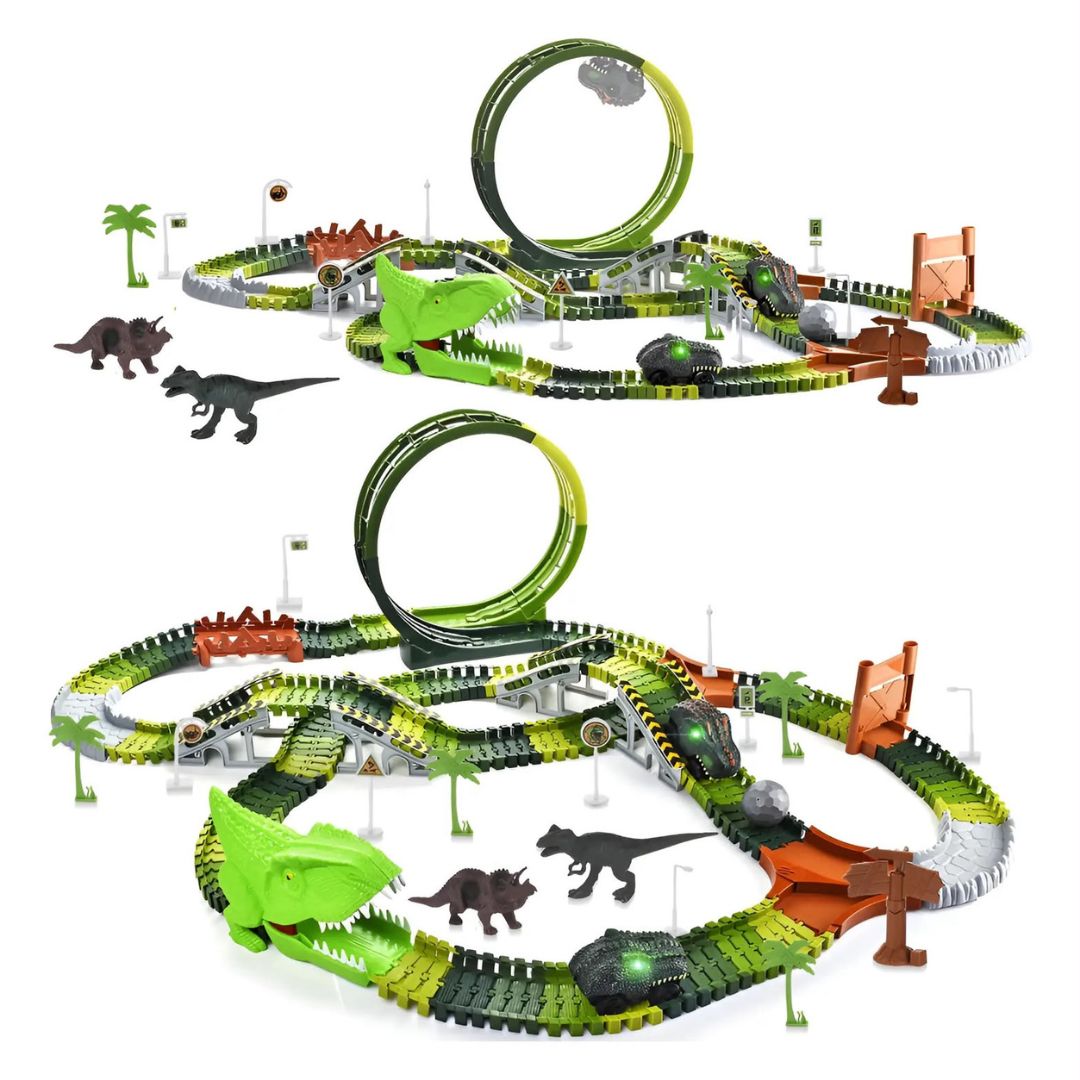 Juguete Pista Carros Dinosaurios detalles