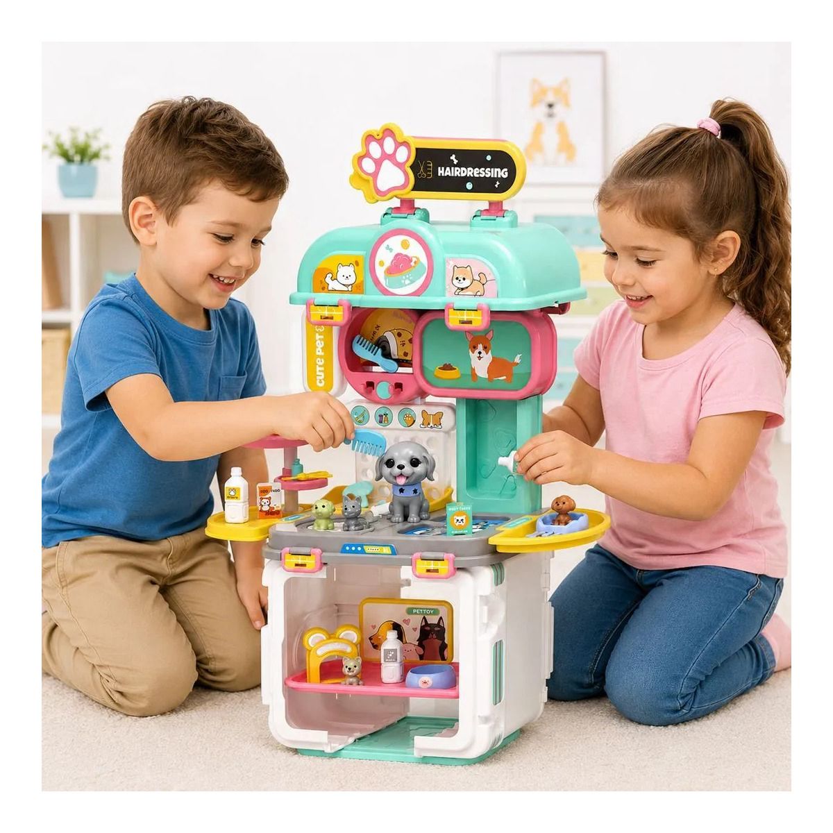 Juguete Set Veterinaria 2 en 1 Pet Shop niños