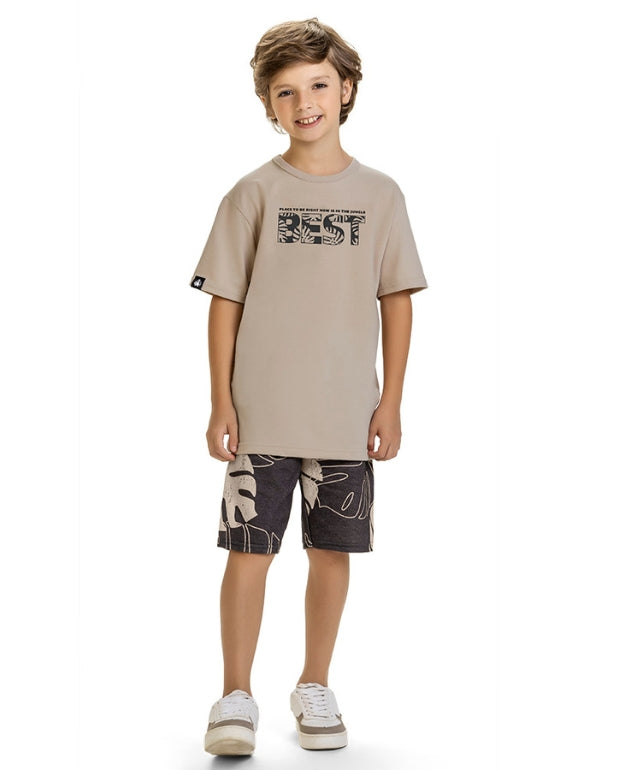 Conjunto Camiseta Best Beige Kyly Modelo