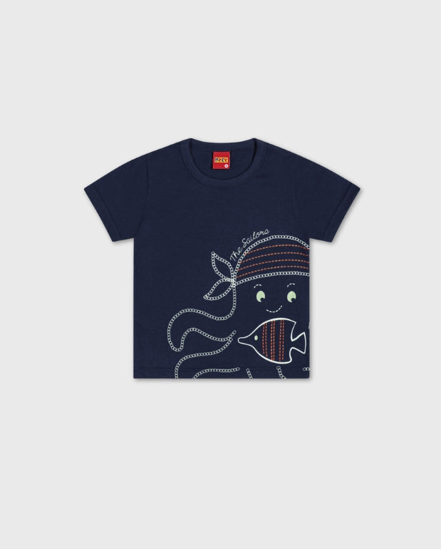 Conjunto Bermuda Estampado Pulpo Kyly Camiseta