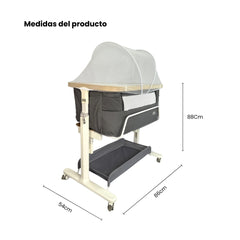 Cuna Colecho Smart 3 en 1 Electrica Gris Oscuro Medidas