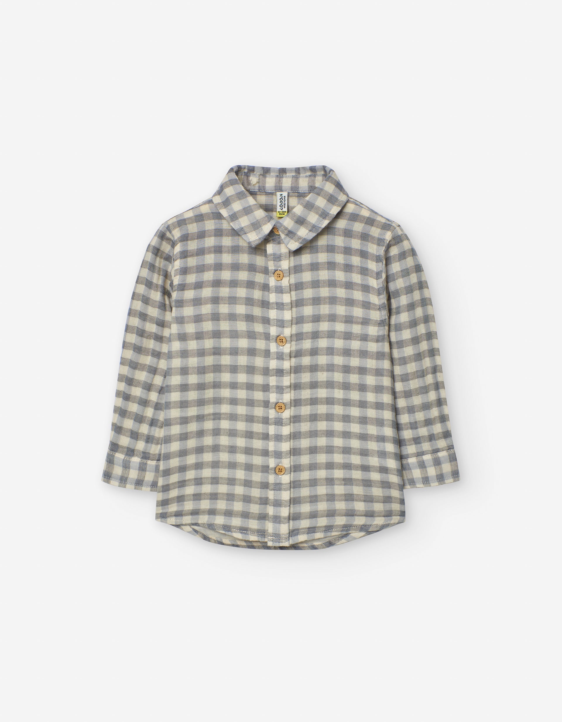 Camisa Manga Larga Cuadros Gris Losan
