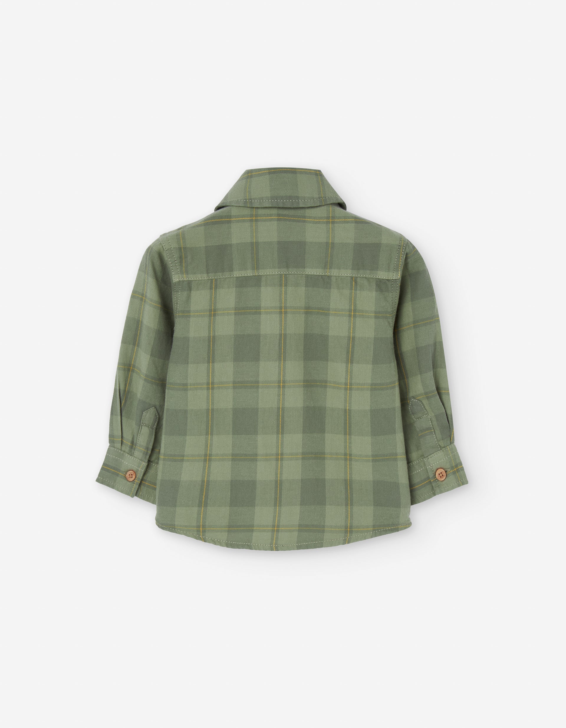 Camisa cuadros verde LOSAN para bebé vista trasera.