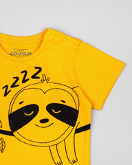 Camiseta Oso Perezoso Amarillo