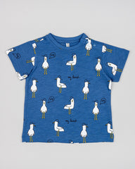 Camiseta Estampada Gaviotas Navy