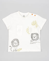 Camiseta Detalle Bolsillo African Life Blanco