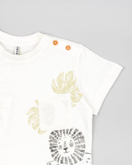 Camiseta Detalle Bolsillo African Life Blanco