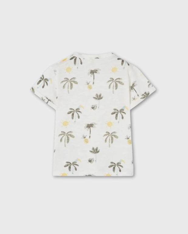 Camiseta Estampado Palmeras Blanco Losan Playa
