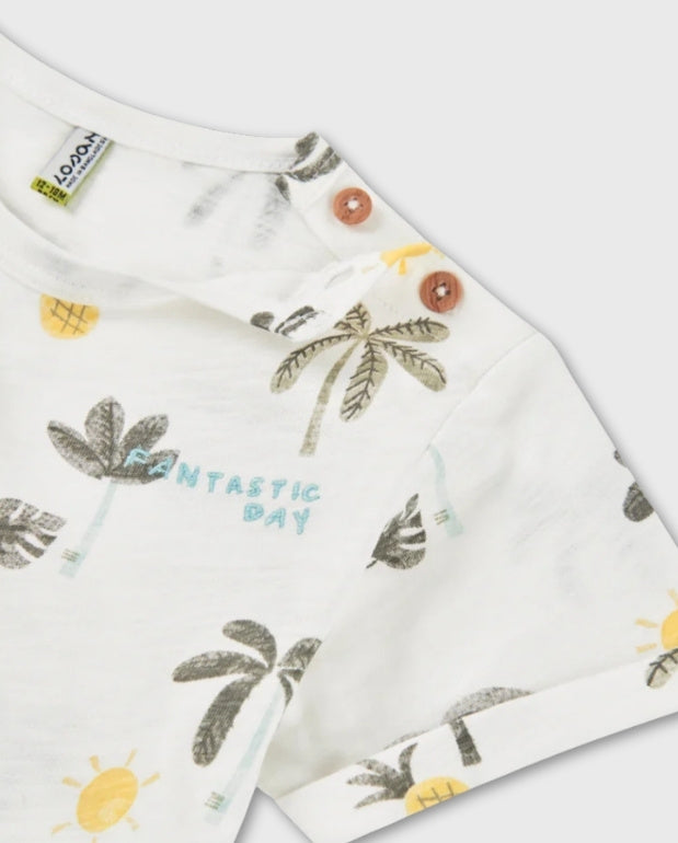 Camiseta Estampado Palmeras Blanco Losan Verano