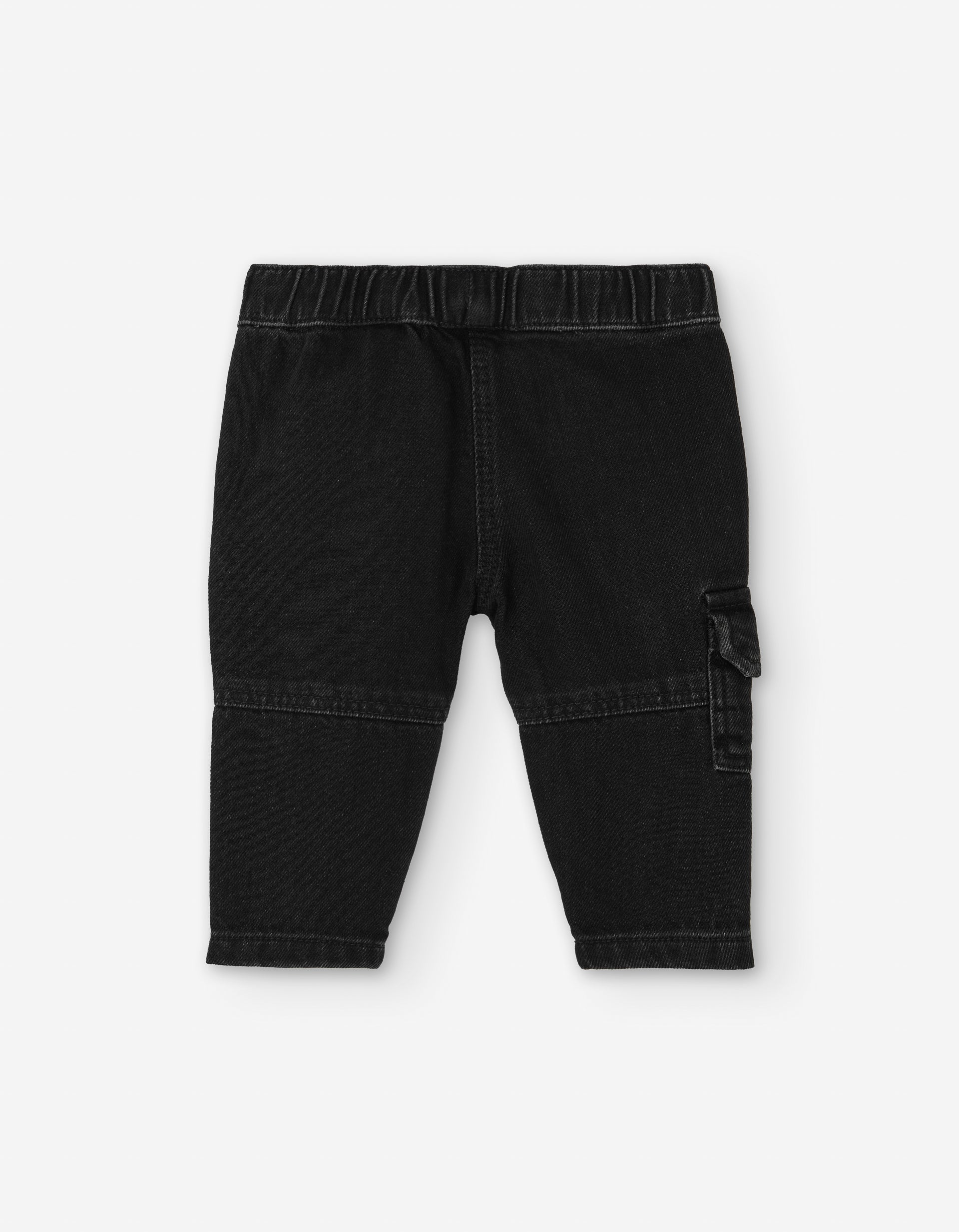 Pantalón negro DOG LOSAN para niño con bolsillo cargo vista posterior.