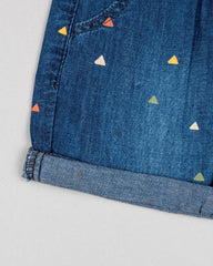 Bermuda Estampado Triángulos Denim