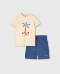Conjunto Bermuda Palmera Azul Losan