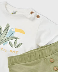 Conjunto Bermuda Pajaro Verde Losan Detalle