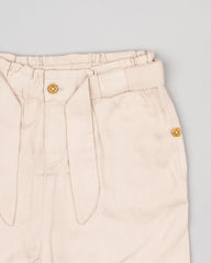 Pantalón Lino Cintura Resorte Beige