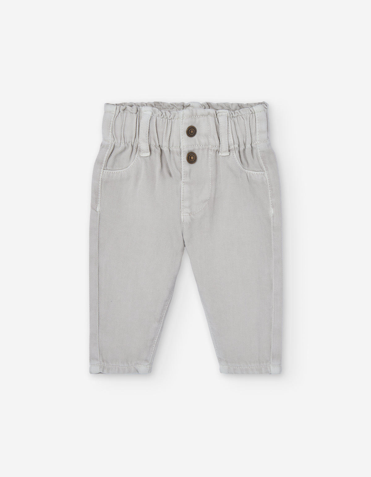Pantalón beige resortado para bebé LOSAN con botones decorativos