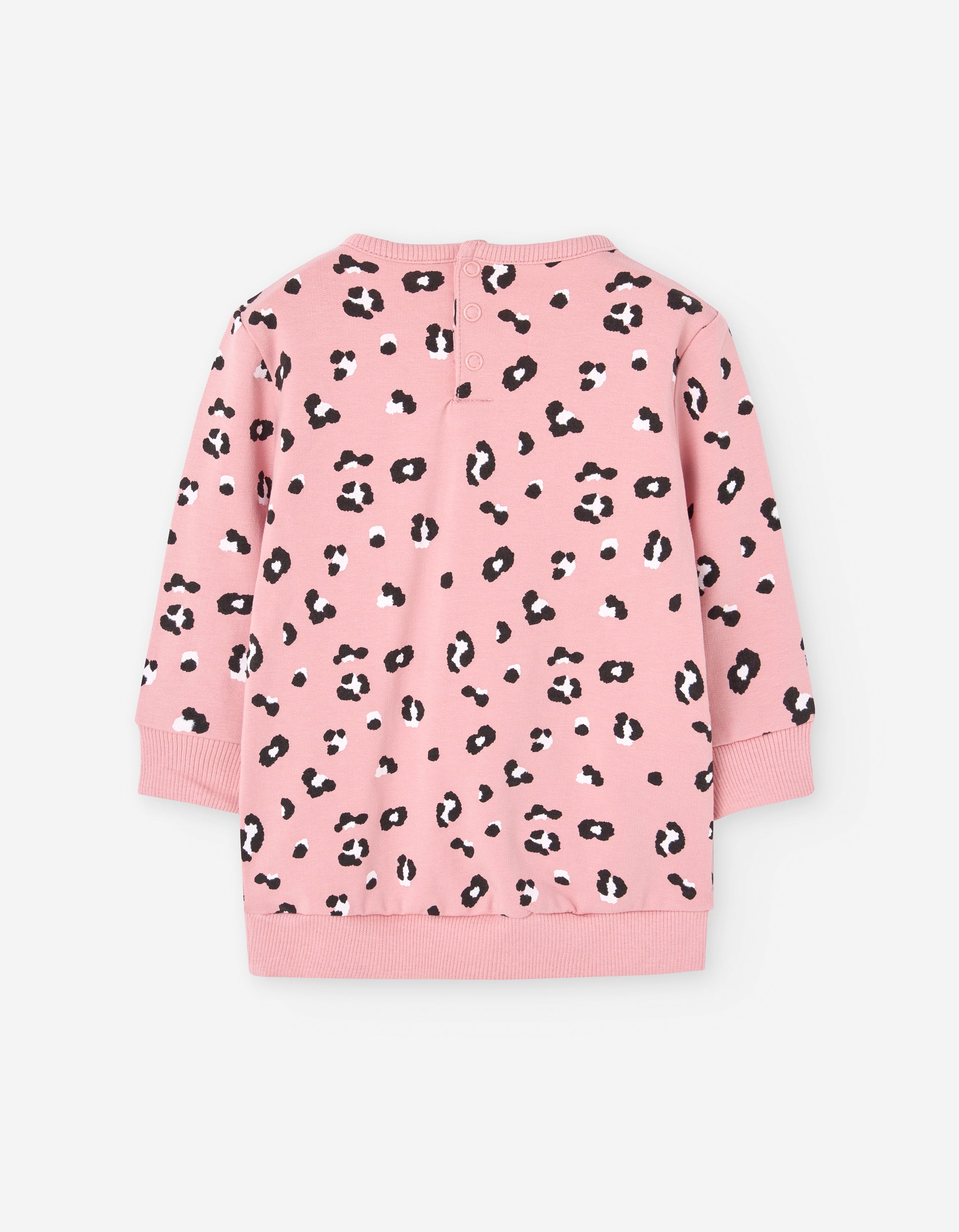 Parte trasera de saco rosa bebé con botones y estampado animal