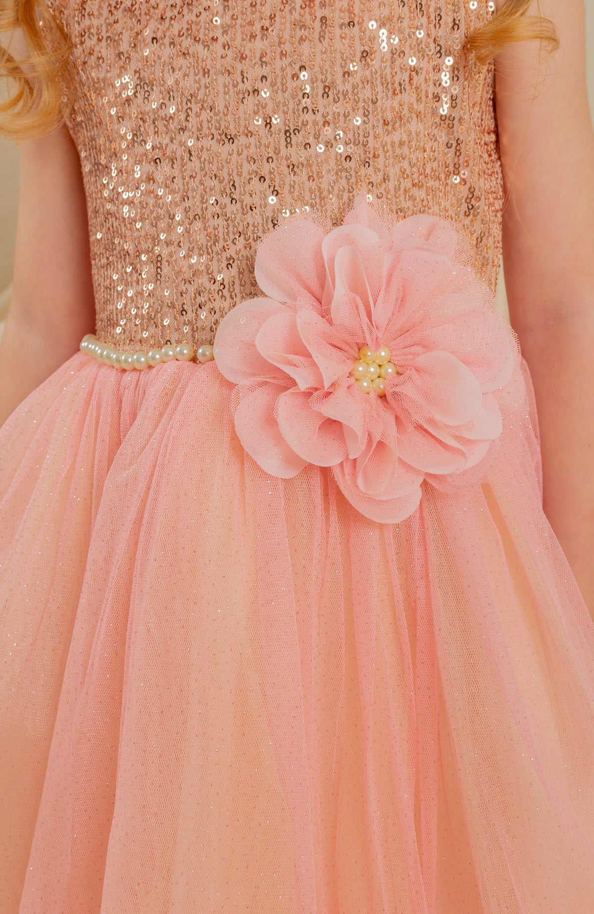 Vestido Lirica Lentejuelas Palo Rosa FLOR