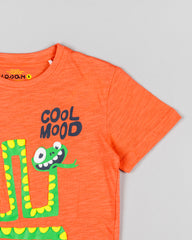 Camiseta Estampado Serpiente Naranja