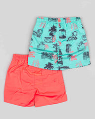 Set 2 Bermuda Deportiva Estampado Rojo Losan