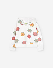 Saco con capucha blanco con flores Zippy talla infantil 2T‑7T