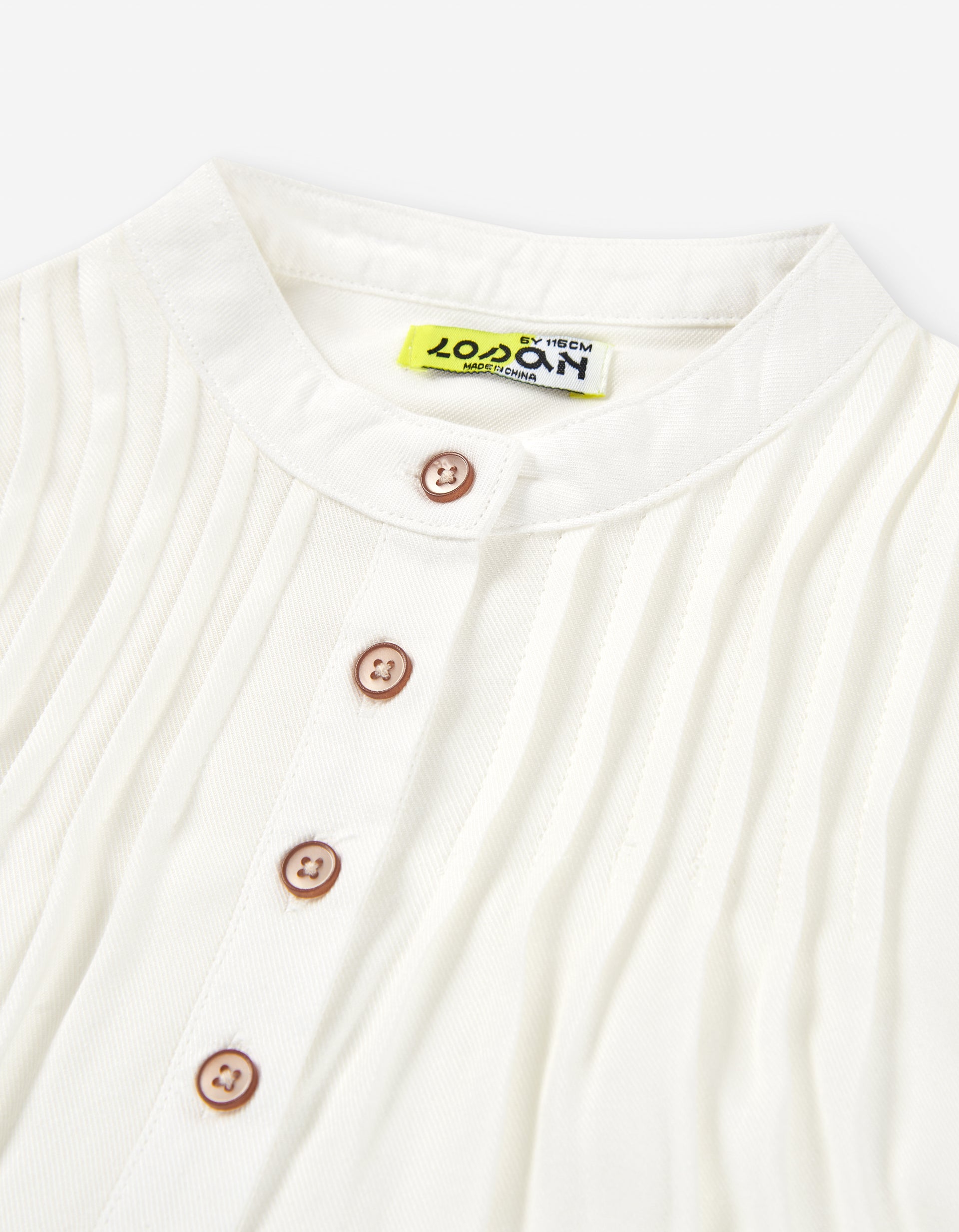 Camisa Manga Larga Pecho Plisada Blanco DETALLE