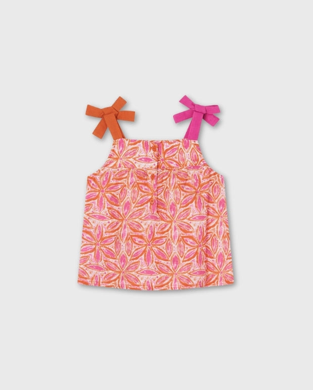 Blusa Tirantes Lazo Naranja Losan Verano