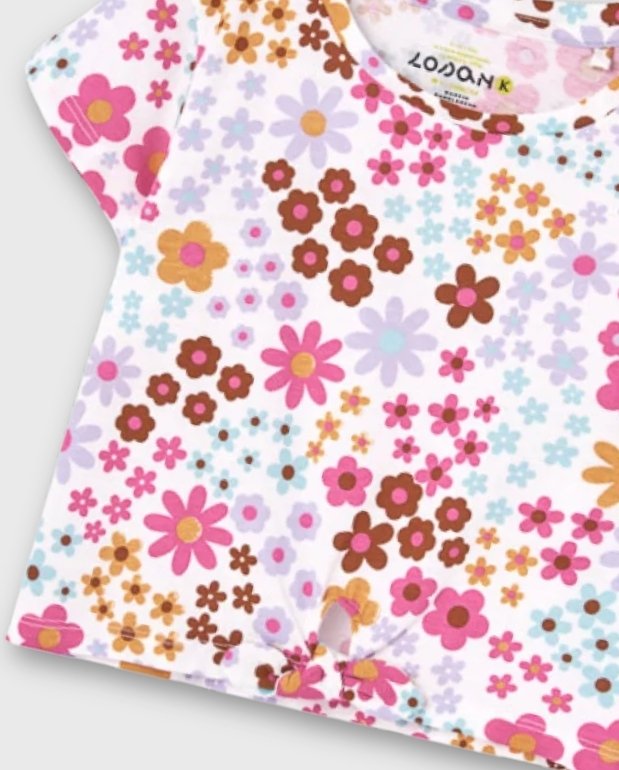 Blusa Flores Colores Losan Detalle