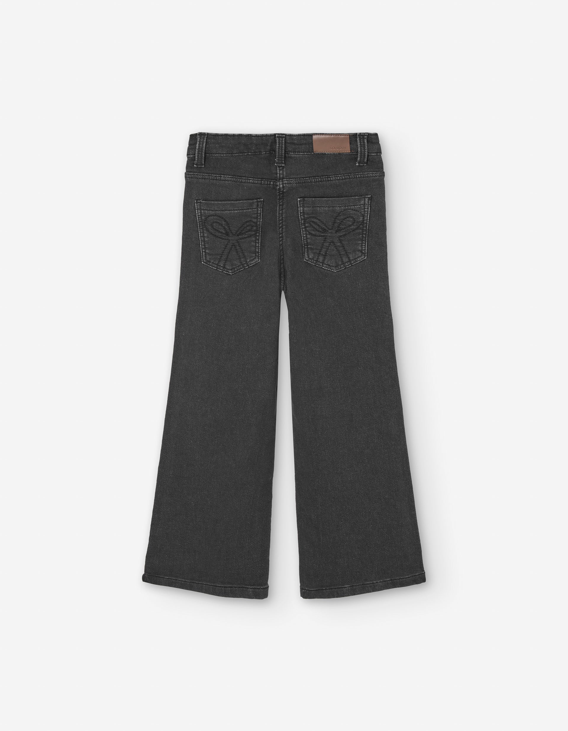 Pantalón niña negro con brillo y pierna acampanada