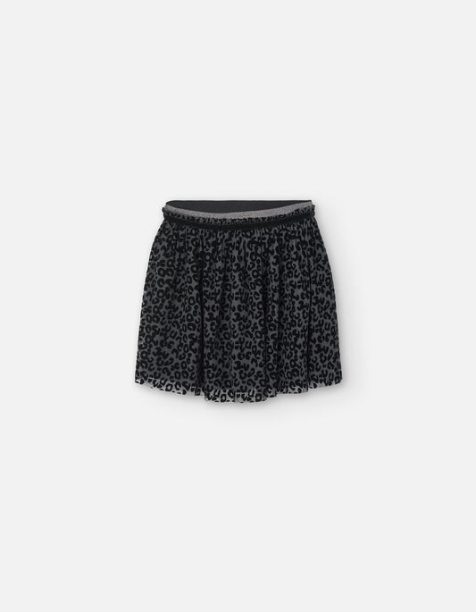 Falda tul animal print negro Zippy para niña 2T a 7T