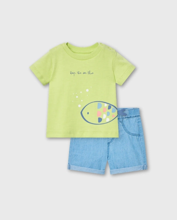 Conjunto Bermuda Pez Verde Losan