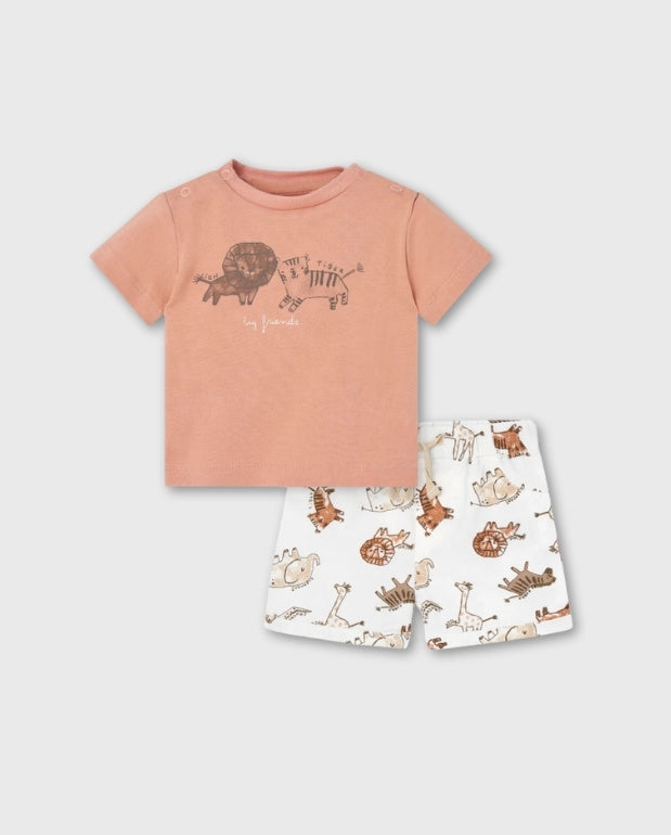 Conjunto Bermuda Animales Salmon Losan
