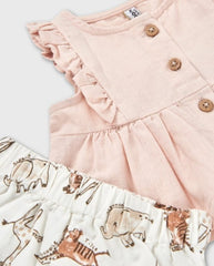 Conjunto Short Animales Rosa Losan Detalle