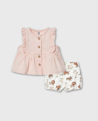 Conjunto Short Animales Rosa Losan Girl
