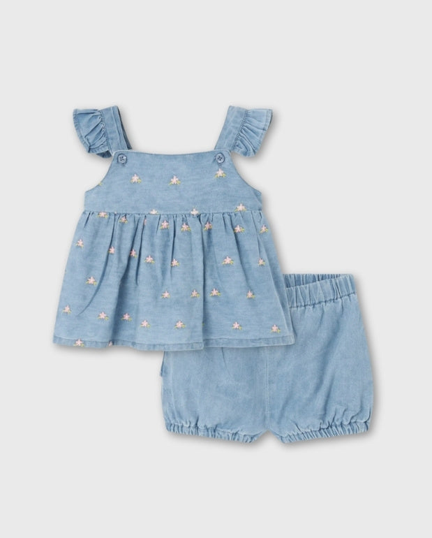 Conjunto Short Denim Flores Losan Margaritas