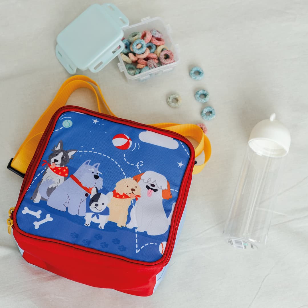 Lonchera Cuadrada Para Niños Impermeable Perritos Uso